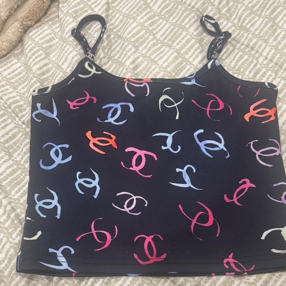 CHANEL Multicolor Logo Camisole